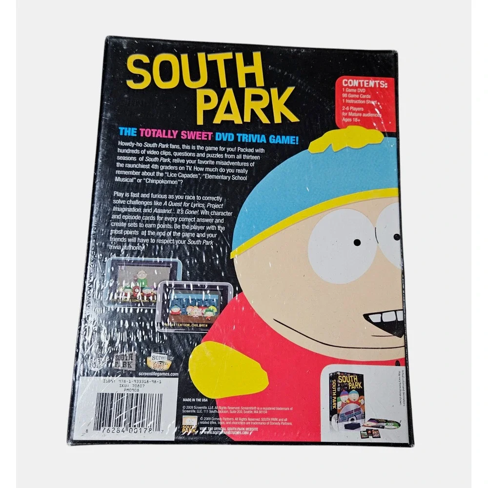 South Park The Totally Sweet DVD Trivia Game 2009 18+ Complete Sealed NIB